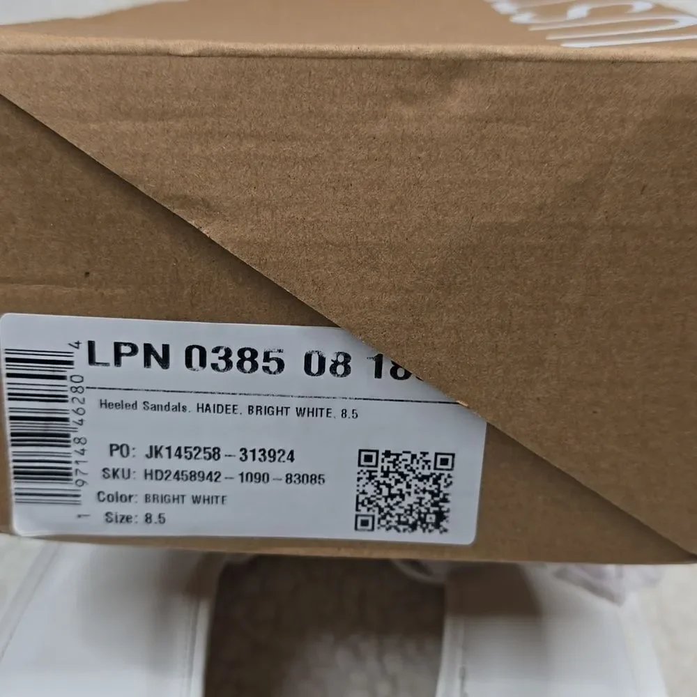 NIB JustFab Haidee Bright White Heeled Sandal Size 8.5 - Picture 8 of 9